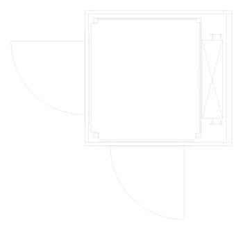 Plan Image of Lift SelfSupporting Eltec EltecHLB ThroughCar Swing SideExit