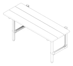 3D Documentation Image of ShowerSeat Folding Oliveri Care SupportLegs