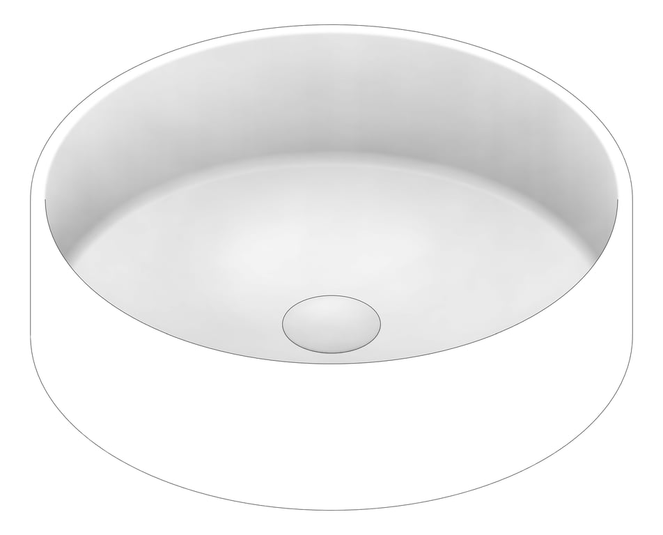 3D Documentation Image of Basin AboveCounter Oliveri Terzofoco Circular Short