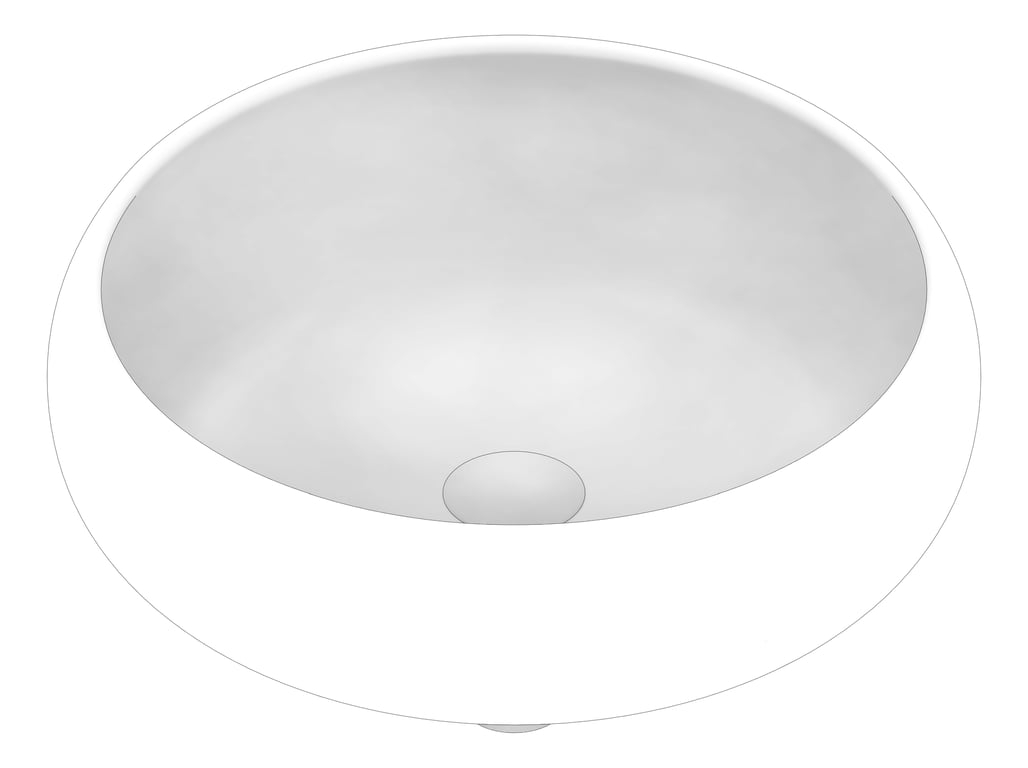 3D Documentation Image of Basin AboveCounter Oliveri Terzofoco Curved