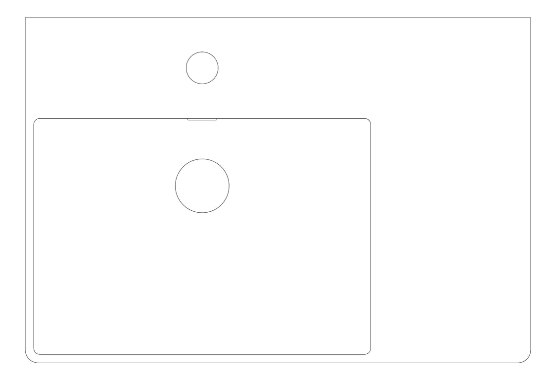 Plan Image of Basin WallHung Oliveri Munich Left