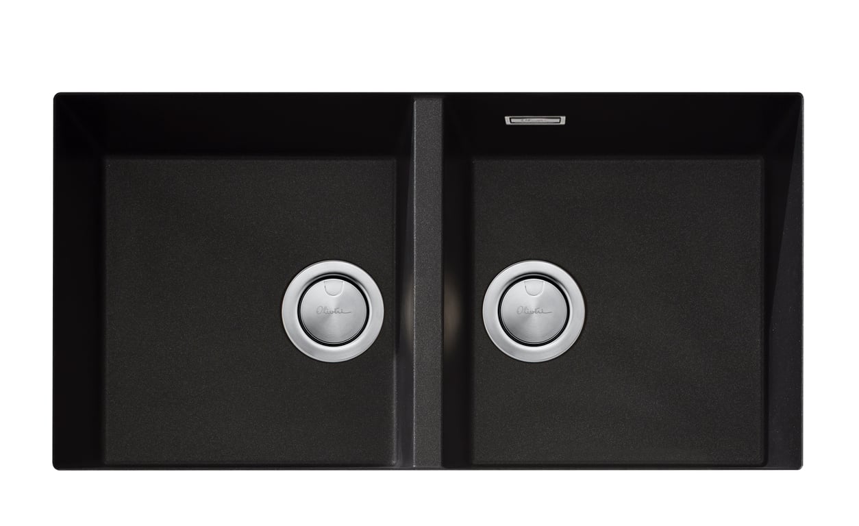 ST-BL1563U OF.jpg Image of Sink Kitchen Oliveri Santorini DoubleBowl Undermount