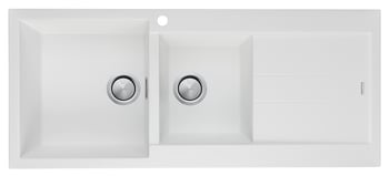 ST-WH1511 OF.jpg Image of Sink Kitchen Oliveri Santorini OneAndThreeQuarterBowl Drainer