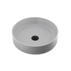 Terzofoco-Grey-Ribbed-Short-Circular-Counter-Top-Basin-Oliveri-Image1 Image of Basin AboveCounter Oliveri Terzofoco Circular Ribbed