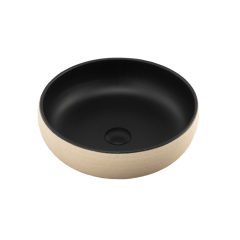 Terzofoco-Light-Earth-and-Matte-Black-Curved-Counter-Top-Basin-Oliveri-Image1.png Image of Basin AboveCounter Oliveri Terzofoco Curved