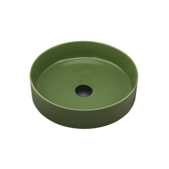 Terzofoco-Olive-Green-Short-Circular-Counter-Top-Basin-Oliveri-Image1 Image of Basin AboveCounter Oliveri Terzofoco Circular Short