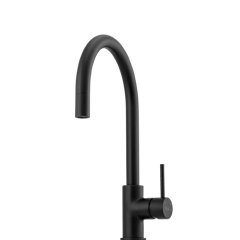 Venice-Matte-Black-Pull-Out-Goose-Neck-Mixer-Oliveri Image of Mixer Hob Oliveri Venice GooseNeck PullOutSpray