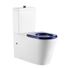 Vienna-Back-to-Wall-Care-Toilet-Suite-with-Blue-Seat-and-Buttons-Oliveri Image of ToiletSuite WallFaced Oliveri Care