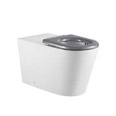 Vienna-Wall-Faced-Care-Toilet-Suite-with-Grey-Seat-and-Buttons-Oliveri Image of ToiletPan WallFaced Oliveri Care