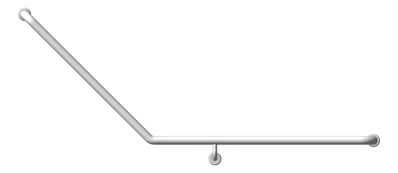 Front Image of GrabRail 135Deg Oliveri Holdfast Right