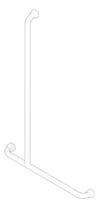 3D Documentation Image of GrabRail Shower Oliveri Holdfast TShape Left
