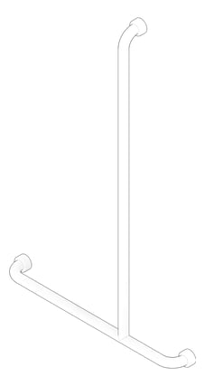 3D Documentation Image of GrabRail Shower Oliveri Holdfast TShape Right
