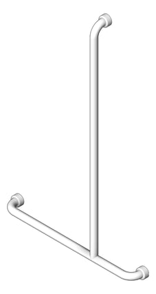 3D Shaded Image of GrabRail Shower Oliveri Holdfast TShape Right