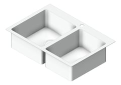3D Shaded Image of Sink Kitchen Oliveri Apollo OneAndThreeQuarterBowl LHS