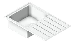 3D Shaded Image of Sink Kitchen Oliveri Apollo SingleBowl Drainer LHS