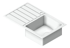 3D Shaded Image of Sink Kitchen Oliveri Apollo SingleBowl Drainer RHS