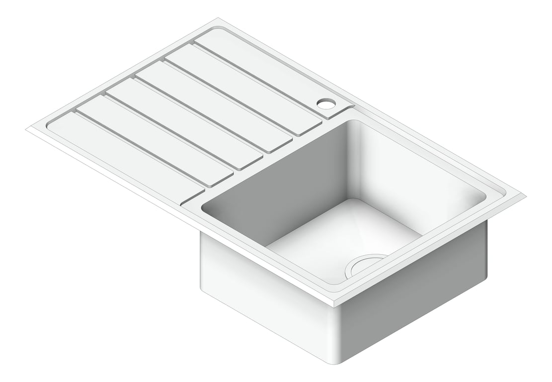 Image of Sink Kitchen Oliveri Apollo SingleBowl Drainer RHS