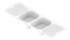 3D Documentation Image of Sink Kitchen Oliveri Diaz DoubleBowl DoubleDrainer