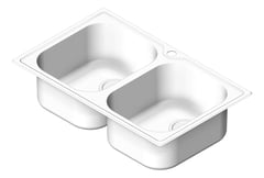 3D Shaded Image of Sink Kitchen Oliveri Diaz DoubleBowl Topmount