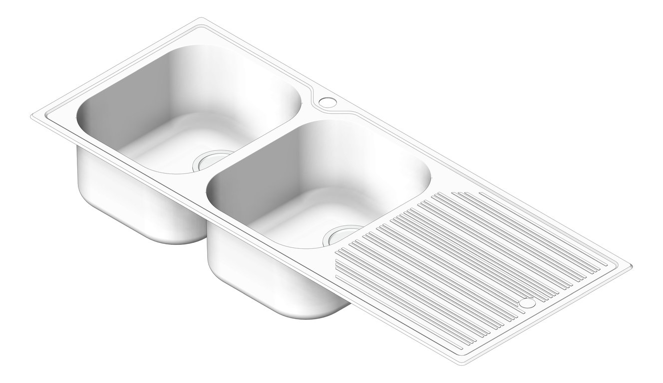 Navigate to Sink Kitchen Oliveri Diaz DoubleBowl Topmount Drainer LHS