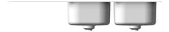 Front Image of Sink Kitchen Oliveri Diaz DoubleBowl Topmount Drainer RHS