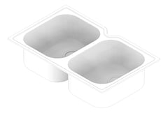 3D Documentation Image of Sink Kitchen Oliveri Diaz DoubleBowl Undermount