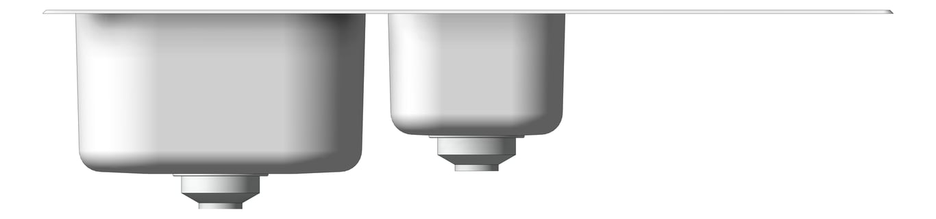 Front Image of Sink Kitchen Oliveri Diaz OneAndHalfBowl Topmount LHS