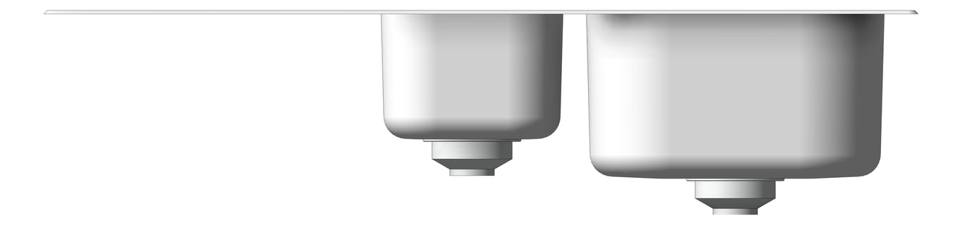 Front Image of Sink Kitchen Oliveri Diaz OneAndHalfBowl Topmount RHS