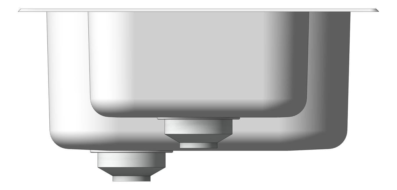 Left Image of Sink Kitchen Oliveri Diaz OneAndHalfBowl Topmount RHS