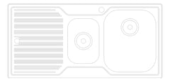 Plan Image of Sink Kitchen Oliveri Diaz OneAndHalfBowl Topmount RHS