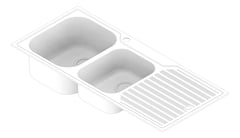 3D Documentation Image of Sink Kitchen Oliveri Diaz OneAndThreeQuarter Topmount Drainer LHS