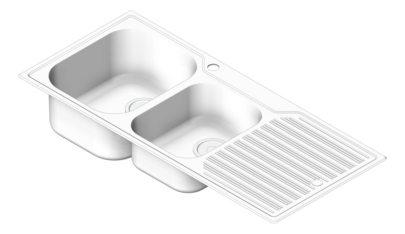 Navigate to Sink Kitchen Oliveri Diaz OneAndThreeQuarter Topmount Drainer LHS