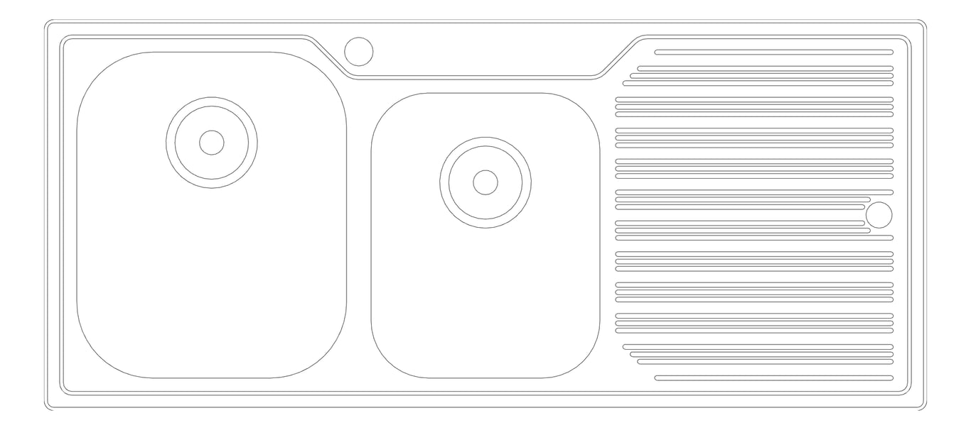 Plan Image of Sink Kitchen Oliveri Diaz OneAndThreeQuarter Topmount Drainer LHS