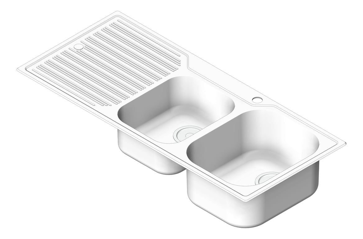 Sink Kitchen Oliveri Diaz OneAndThreeQuarter Topmount Drainer RHS
