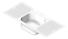 3D Shaded Image of Sink Kitchen Oliveri Diaz SingleBowl DoubleDrainer