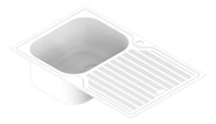 3D Documentation Image of Sink Kitchen Oliveri Diaz SingleBowl Drainer LHS