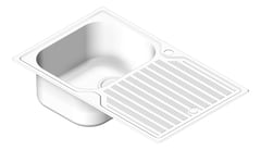 3D Shaded Image of Sink Kitchen Oliveri Diaz SingleBowl Drainer LHS