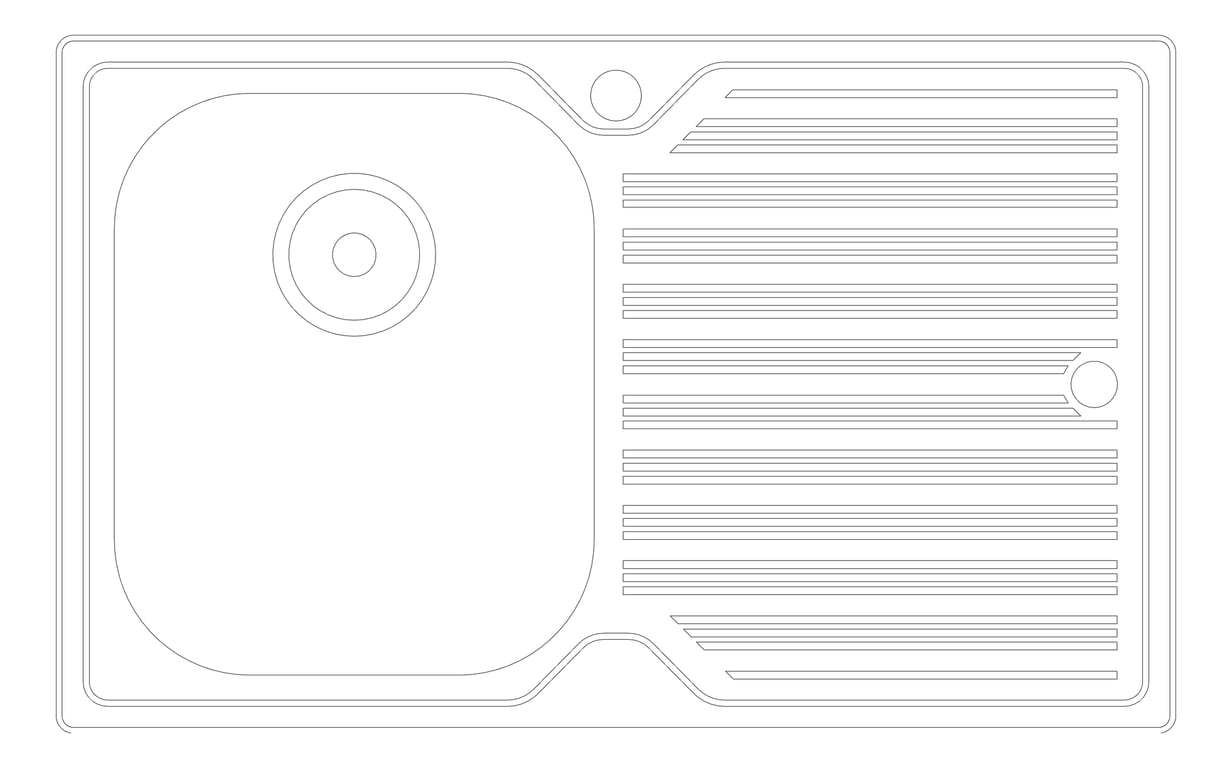 Plan Image of Sink Kitchen Oliveri Diaz SingleBowl Drainer LHS