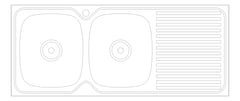 Plan Image of Sink Kitchen Oliveri Endeavour DoubleBowl Drainer LHS