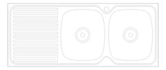 Plan Image of Sink Kitchen Oliveri Endeavour DoubleBowl Drainer RHS