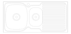 Plan Image of Sink Kitchen Oliveri Endeavour OneAndHalfBowl Drainer LHS