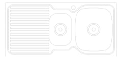 Plan Image of Sink Kitchen Oliveri Endeavour OneAndHalfBowl Drainer RHS