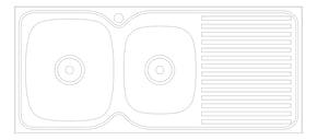 Plan Image of Sink Kitchen Oliveri Endeavour OneAndThreeQuarter Drainer LHS