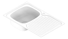 3D Documentation Image of Sink Kitchen Oliveri Endeavour SingleBowl Drainer LHS