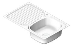 3D Shaded Image of Sink Kitchen Oliveri Endeavour SingleBowl Drainer RHS