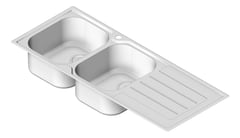 3D Shaded Image of Sink Kitchen Oliveri Flinders DoubleBowl Left