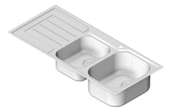 3D Shaded Image of Sink Kitchen Oliveri Flinders OneAndThreeFourthBowl Right