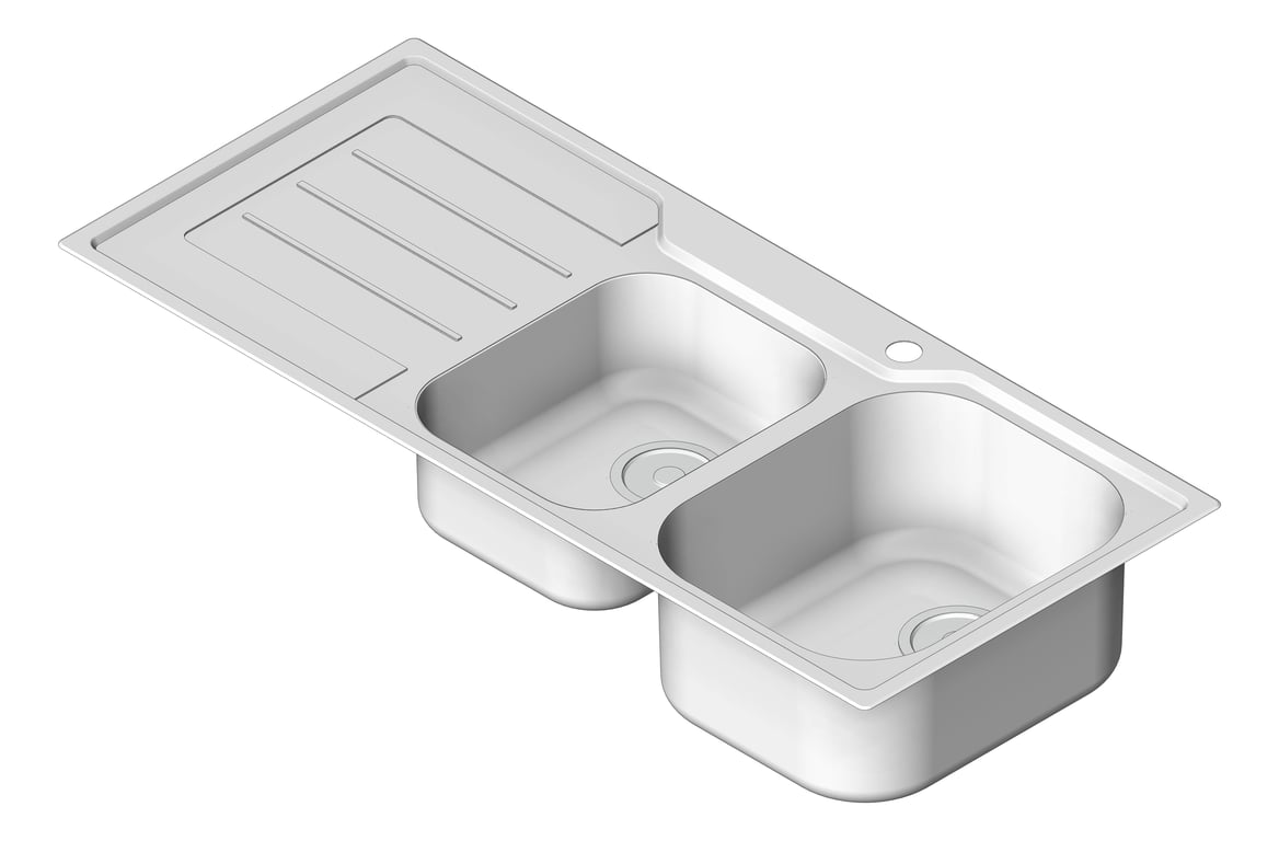 Sink Kitchen Oliveri Flinders OneAndThreeFourthBowl Right