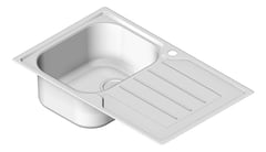 3D Shaded Image of Sink Kitchen Oliveri Flinders SingleBowl Left