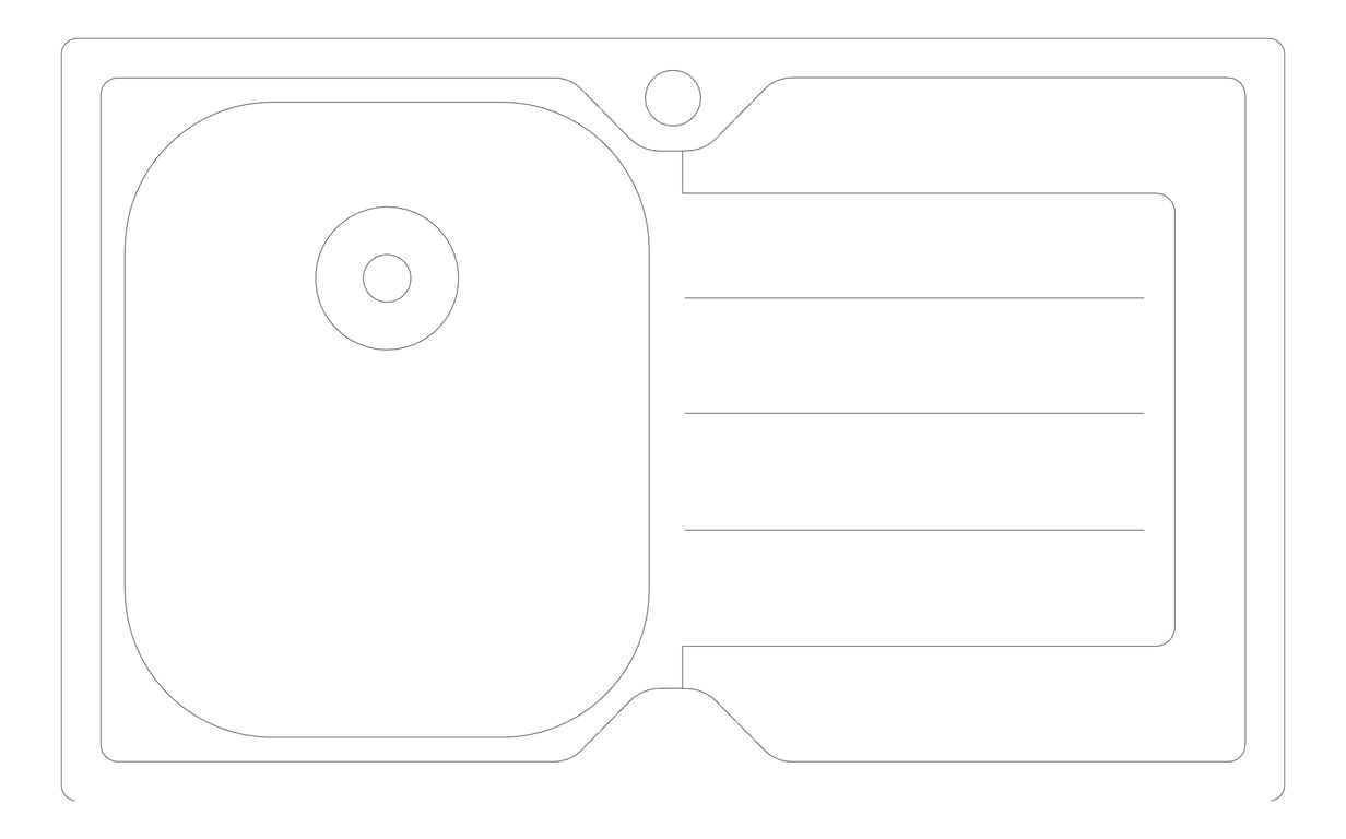 Plan Image of Sink Kitchen Oliveri Flinders SingleBowl Left